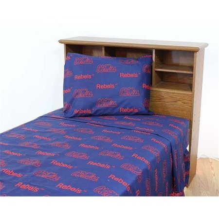 COLLEGE COVERS College Covers MISSSFL Mississippi Printed Sheet Set Full - Solid MISSSFL